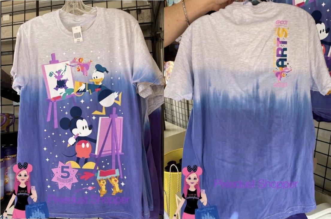 Disney Epcot Festival of Arts 5th Anniversary Mickey and Friends Purple Gradient Shirt - World of Treasures