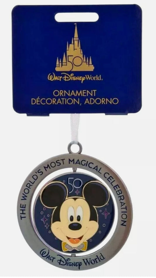 Walt Disney World 50th Anniversary Mickey, Park Icons Spinning Ornament