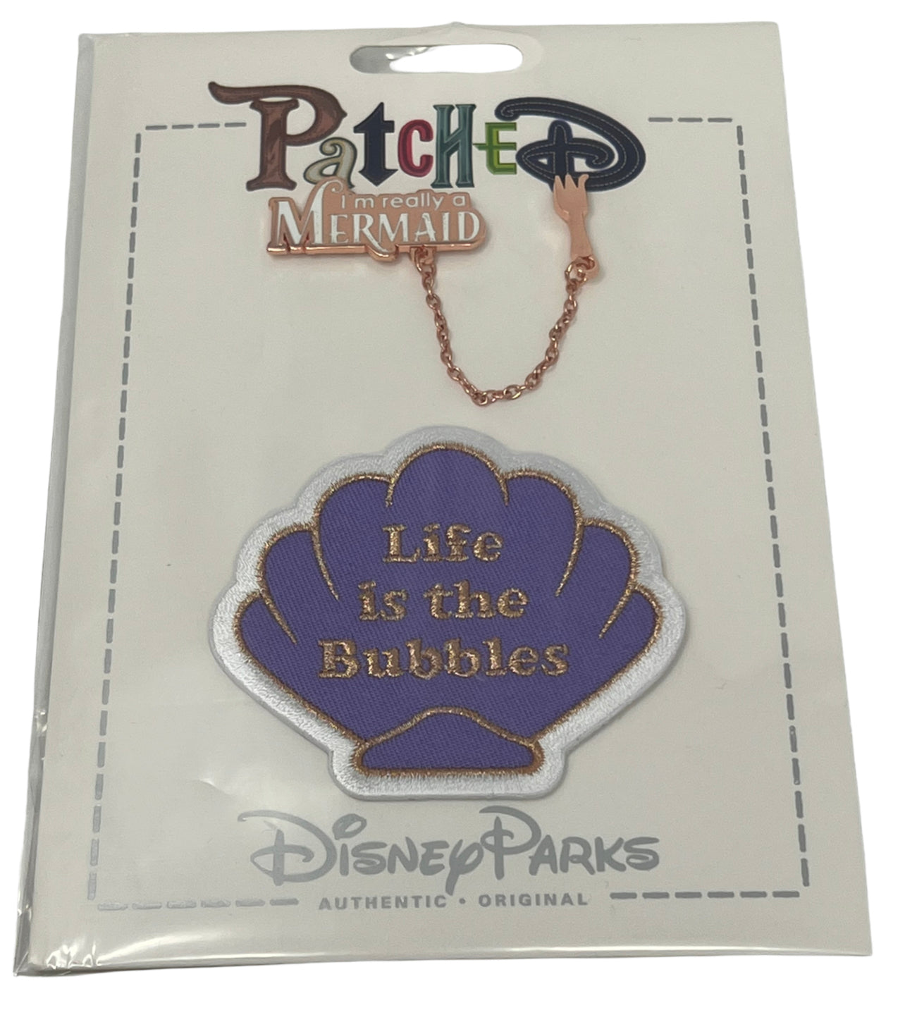 Disney Patched Little Mermaid Ariel Shell and Pin Set