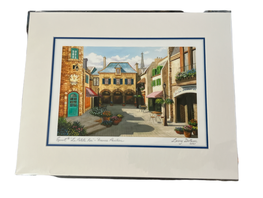 Disney Epcot "La Petite Rue" France Pavilion by Larry Dotson 11x14" Matted Print