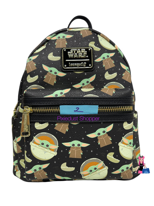 Disney Star Wars Baby Yoda Grogu Loungefly Backpack Purse