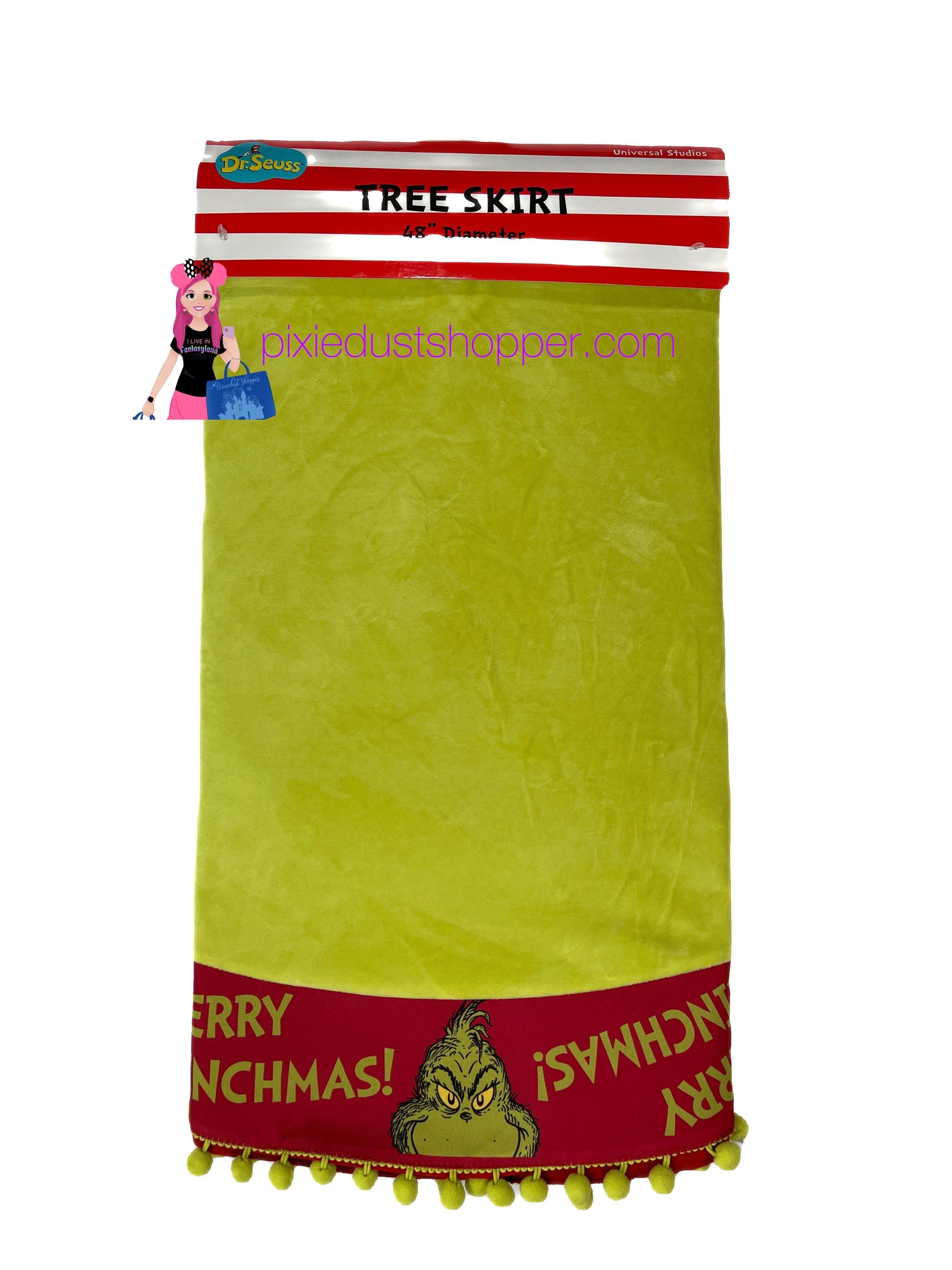 Universal Studios Grinch Merry Grinchmas Tree Skirt - World of Treasures