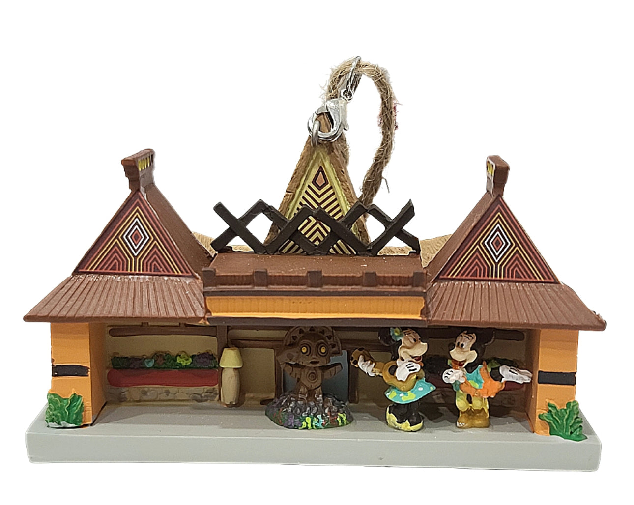 Disney Polynesian Resort Minnie Mickey Tiki Ornament