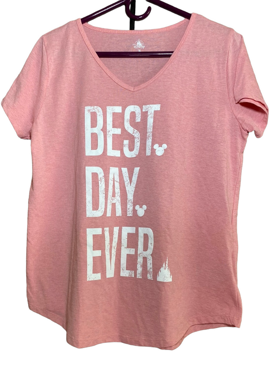 Disney Best Day Ever Mickey Castle V Neck Shirt