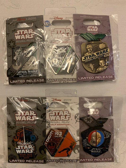 RunDisney 2019 Star Wars Rival Run 10k or Challenge 3 Pin Pack