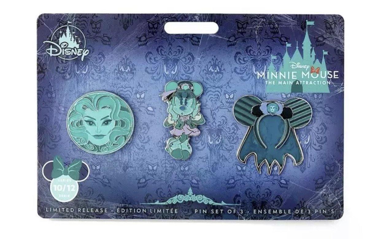 Disney Minnie Main Attraction Haunted Mansion Pin Set - World of Treasures