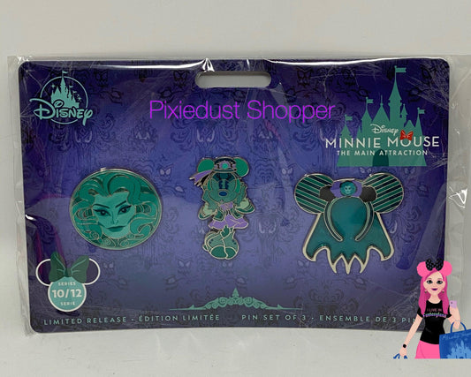 Disney Minnie Main Attraction Haunted Mansion Pin Set - World of Treasures