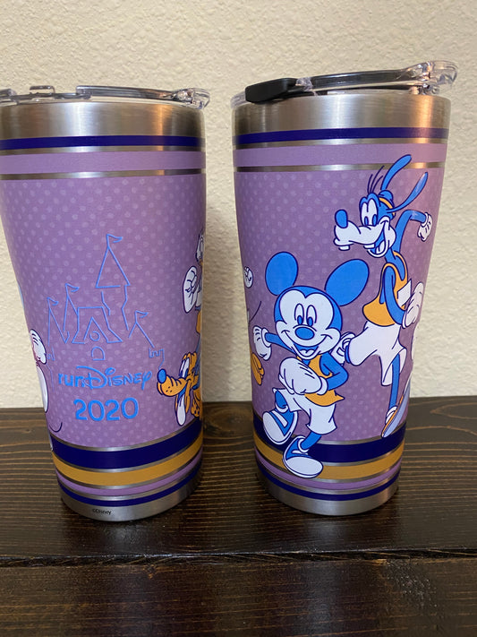 RunDisney 2020 Stainless Tervis with Castle Mickey, Minnie, Daisy, Goofy, Pluto