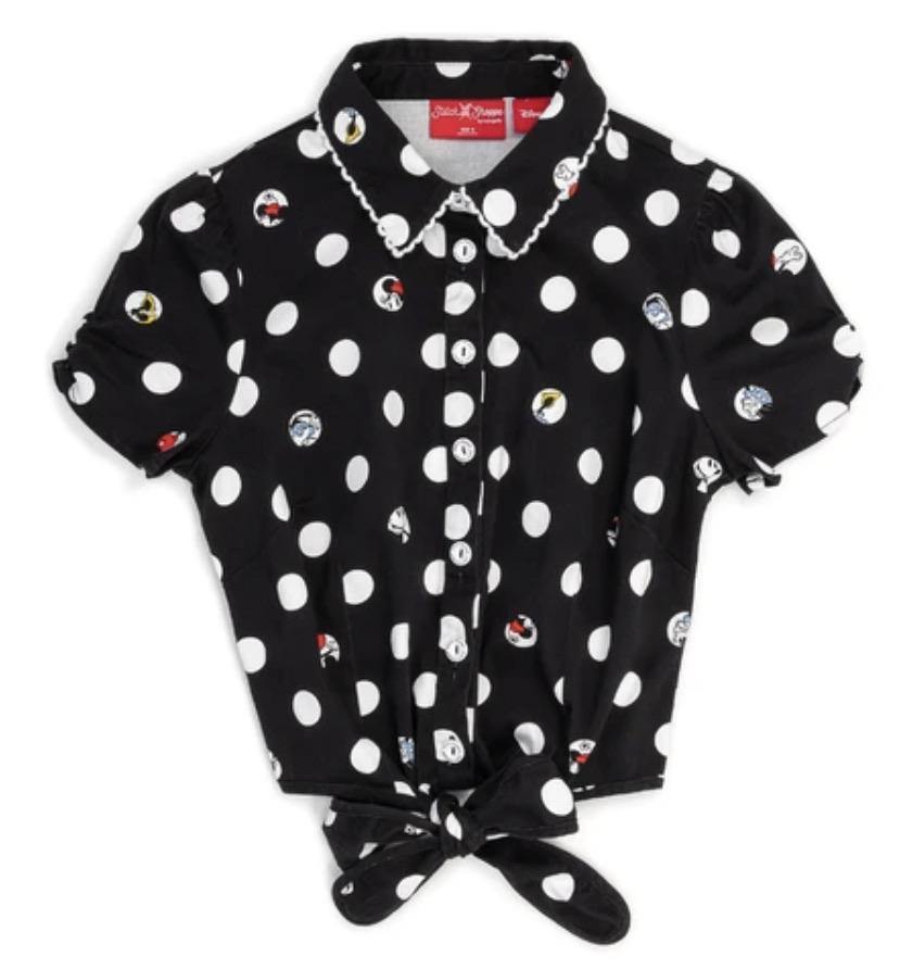 DISNEY STITCH SHOPPE MICKEY MINNIE PEEK-A-BOO DOT "NADIA" FASHION TOP - World of Treasures