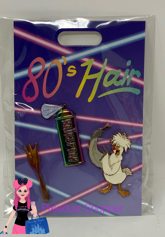 Disney 80’s Hair 3 Pin Set-Dinglehopper, Scuttle, Hairspray - World of Treasures