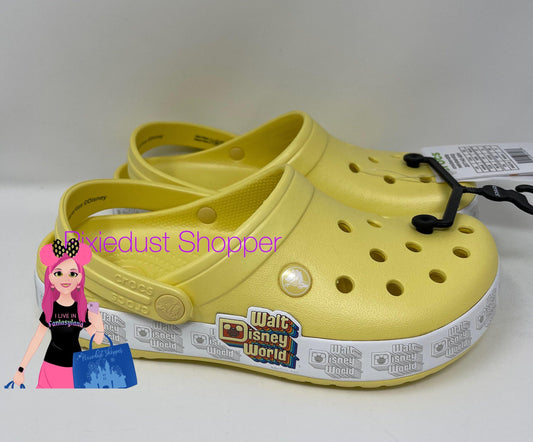 Walt Disney World Logo Retro Yellow Crocs - World of Treasures