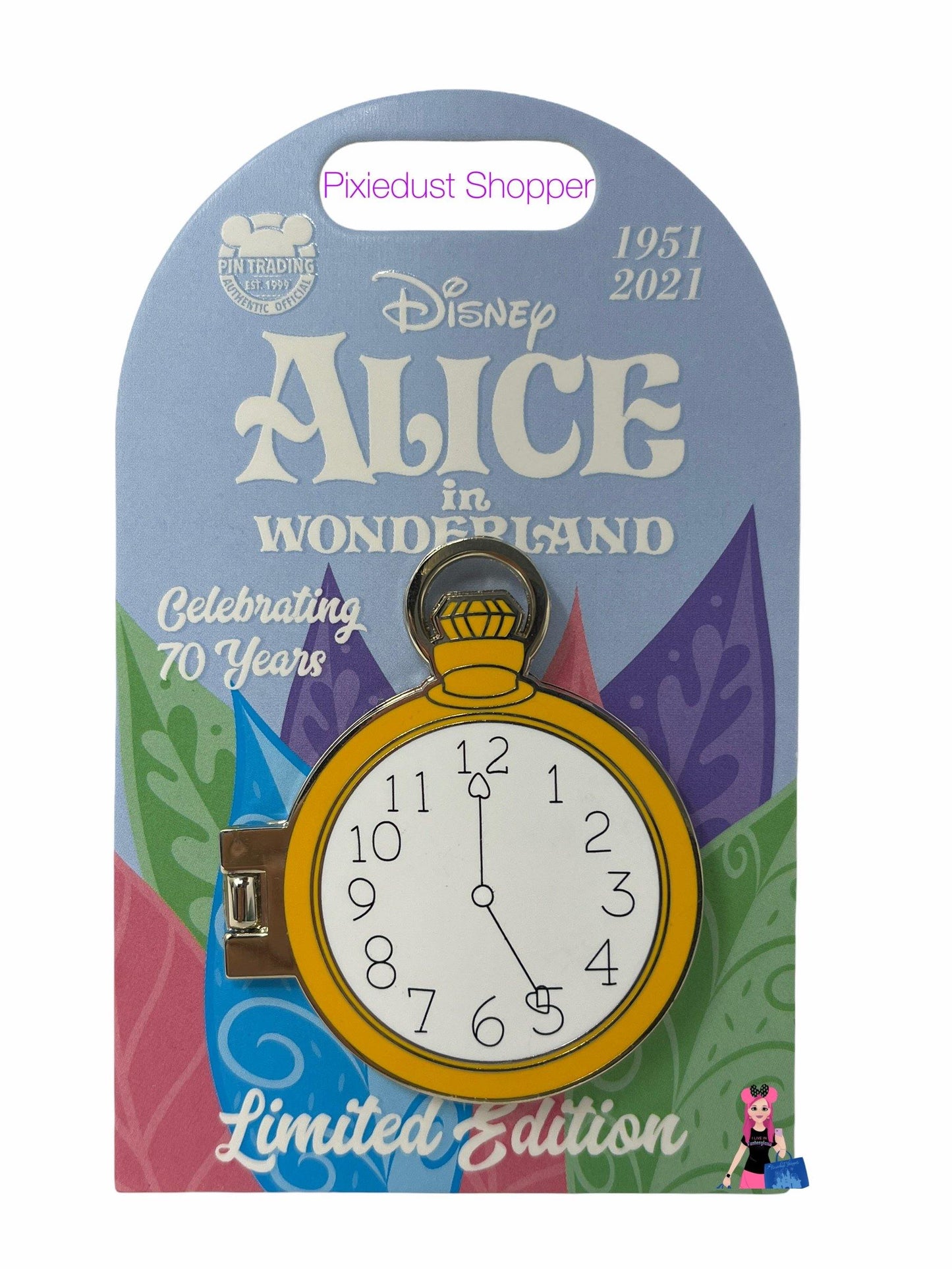 Disney Alice In Wonderland Celebrating 70 Years Alice and Dinah Limited Edition Hinged Pin - World of Treasures