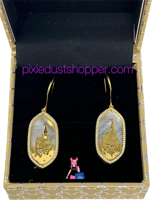 Walt Disney World 50th Anniversary Rebecca Hook Castle Earrings - World of Treasures