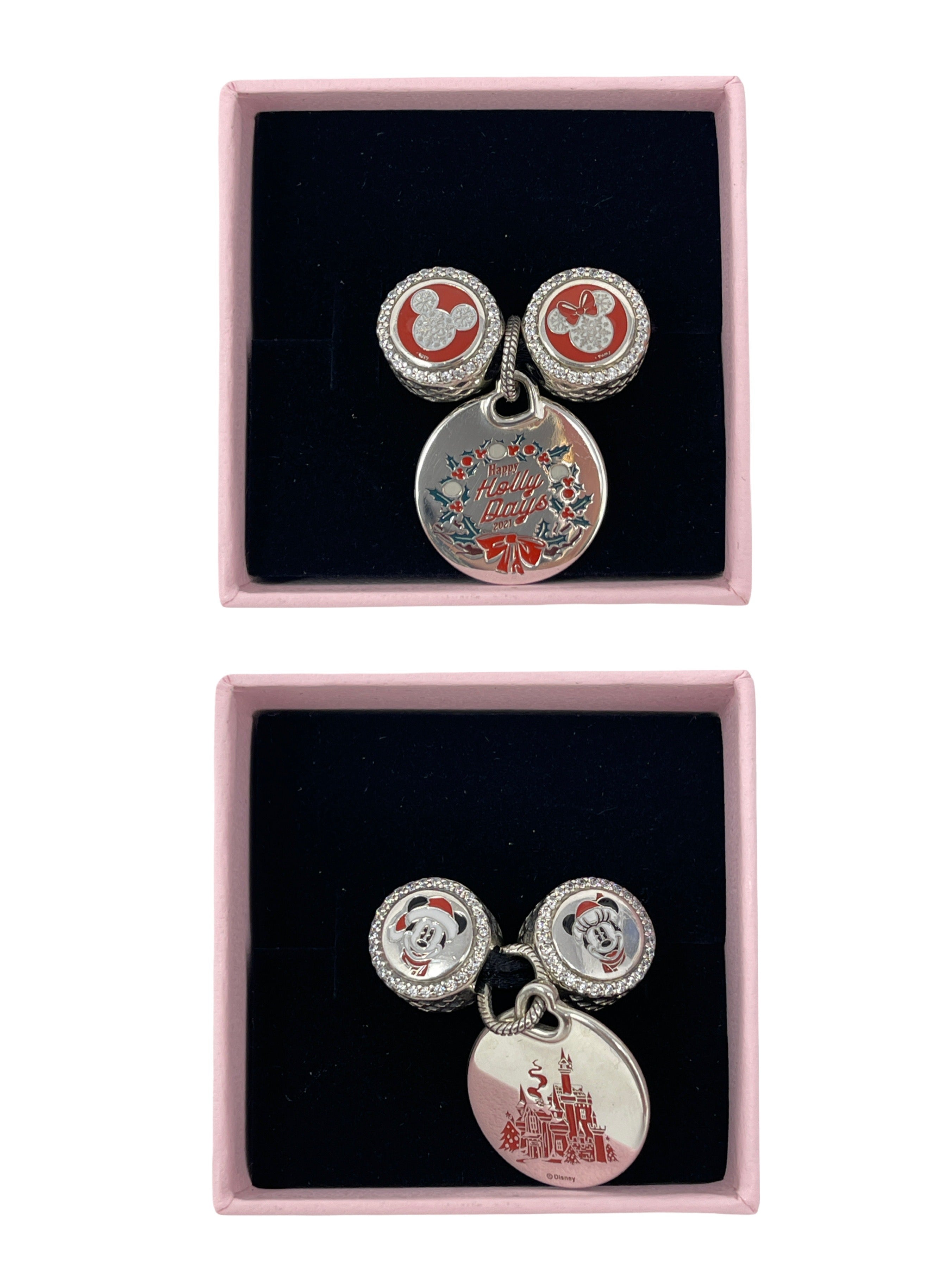 2021 Holiday Pandora Mickey and Minnie factory Charm Set