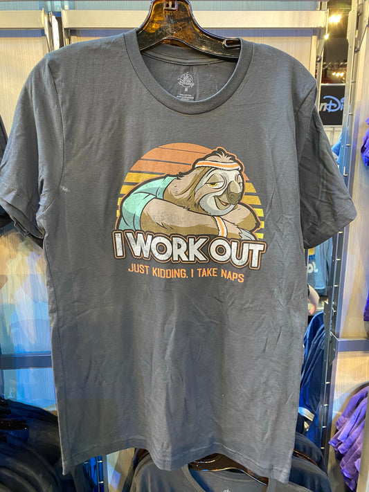 RunDisney I Work Out, Just Kidding I Take Naps Sloth Mens Unisex Cotton Shirt