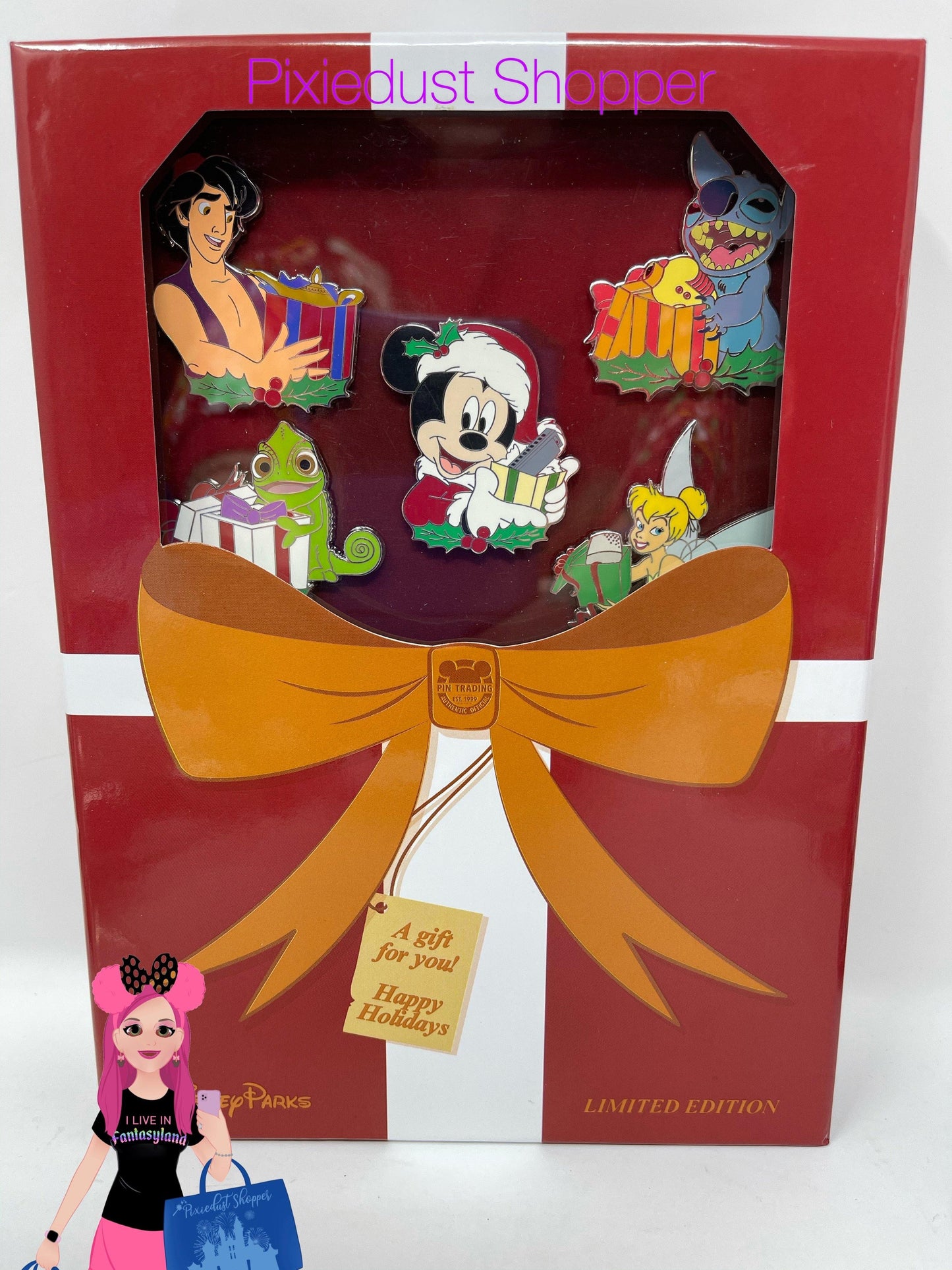 Disney Happy Holidays Reveal and Conceal Gifting Pin Set Limited Edition 1000 - World of Treasures