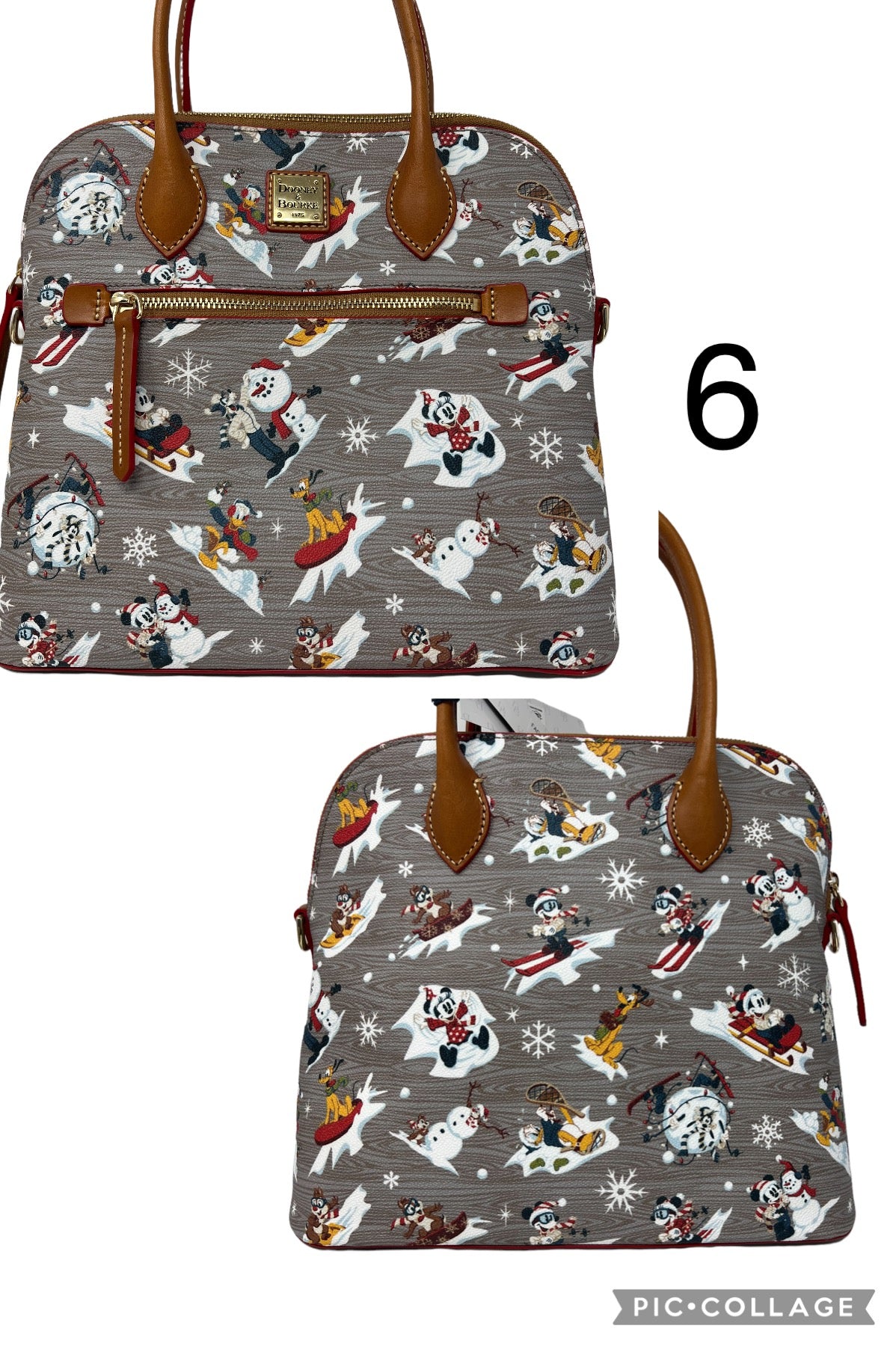 Disney Dooney & Bourke Mickey & Friends Holiday Satchel Crossbody Purse