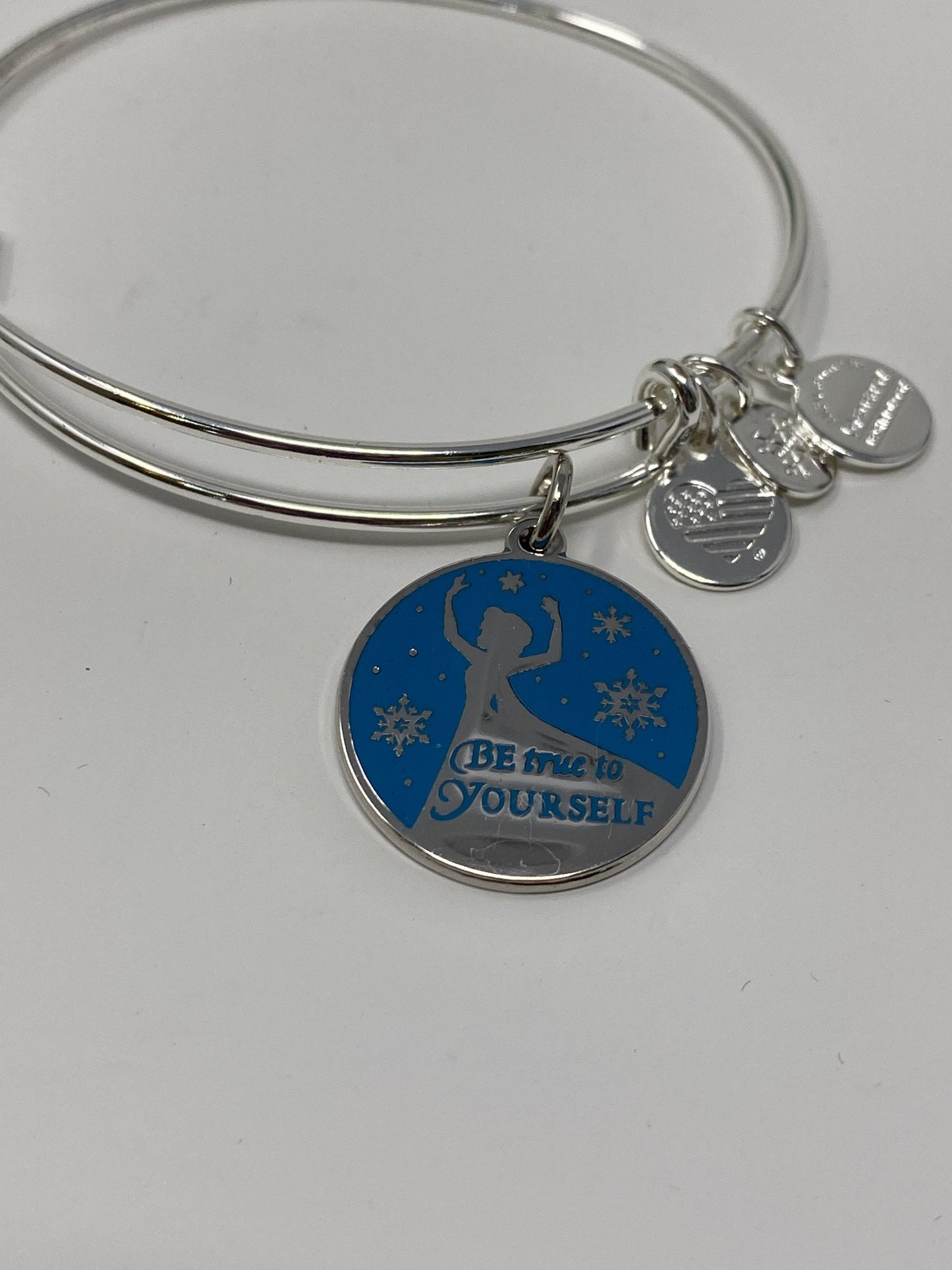 Disney Frozen Elsa Be True To Yourself Alex and Ani Silver Bracelet - World of Treasures