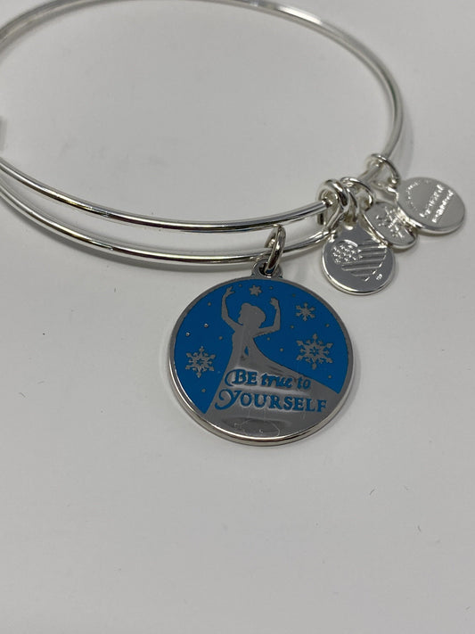 Disney Frozen Elsa Be True To Yourself Alex and Ani Silver Bracelet - World of Treasures