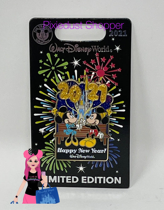 Walt Disney World Mickey and Minnie Happy New Year! 2021 Pin Limited Edition - World of Treasures