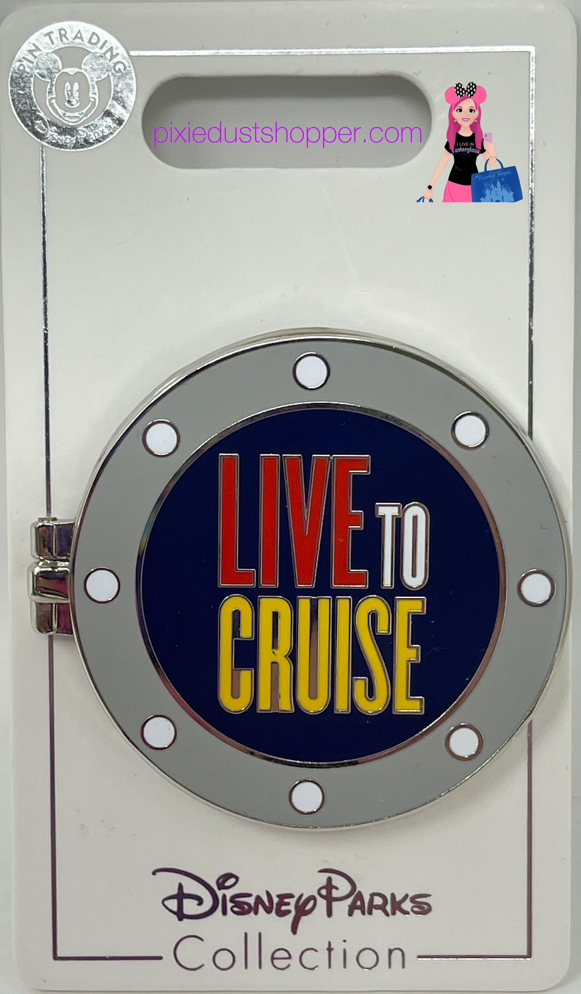 Disney Cruise Line Minnie and Mickey Live to Cruise Porthole Pin - World of Treasures