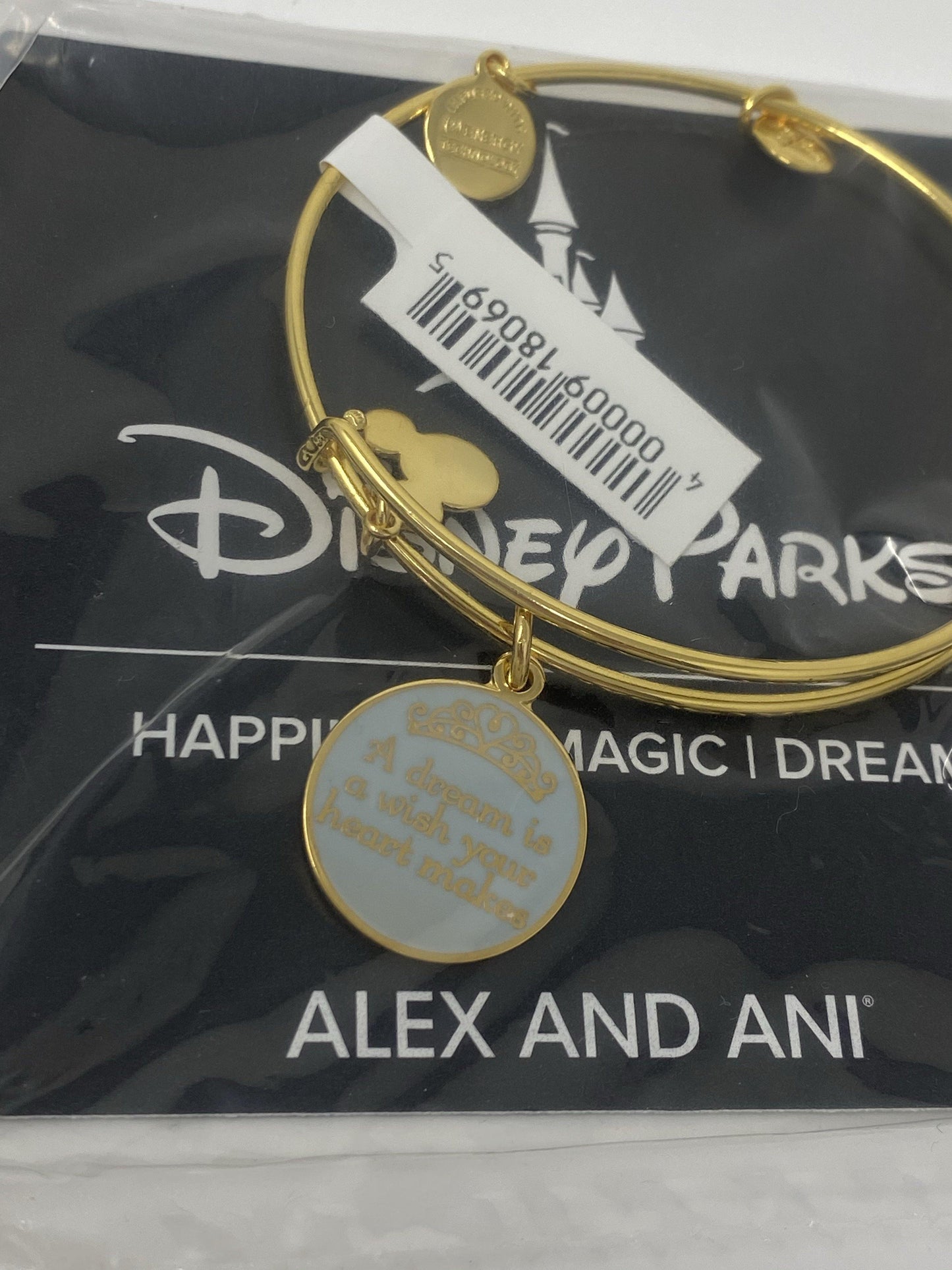 Disney A Dream is a Wish your Heart Makes Gold Alex and Ani Bracelet - World of Treasures