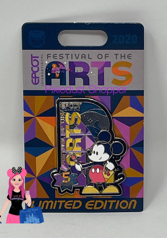 Disney Epcot Festival of Arts 5th Anniversary Mickey Pin-Limited Edition - World of Treasures