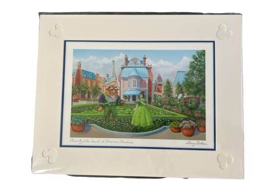 Disney Beauty & the Beast At Epcot France Gardens by Larry Dotson 11X14" Print