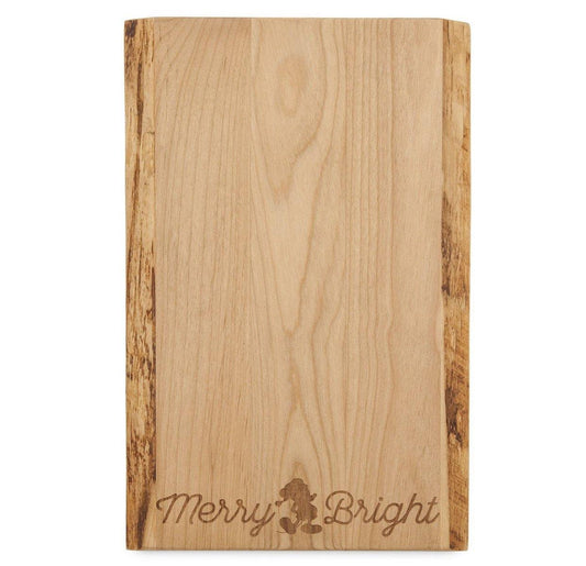 Disney Merry Bright Santa Mickey Wood Cutting Board - World of Treasures