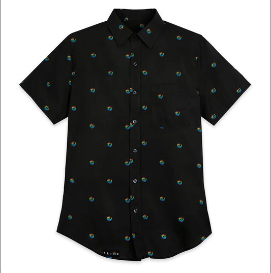 Disney Star Wars Pride Woven Camp Button Down Shirt Rainbow