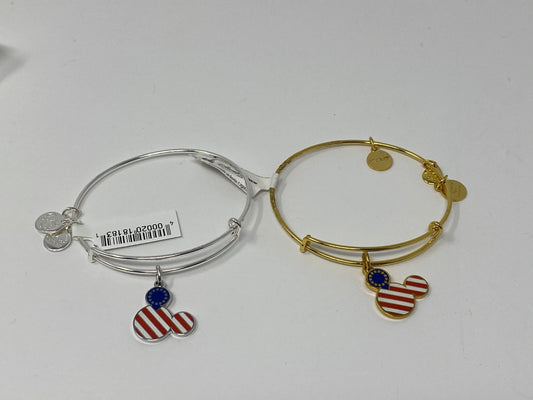 Disney Mickey Mouse Americana Stars and Strips Flag Gold or Silver Alex and Ani Bracelet - World of Treasures