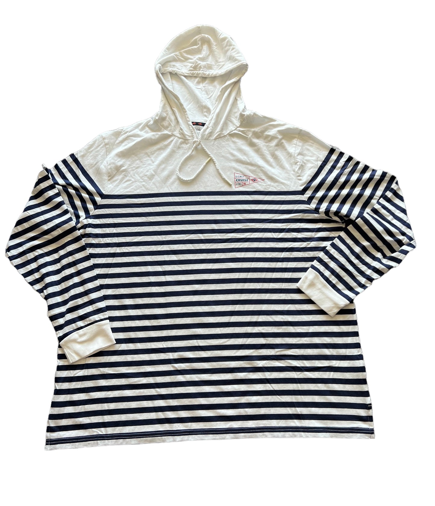Disney Cruise Line Stripe Hoodie Pullover T-shirt 3XL