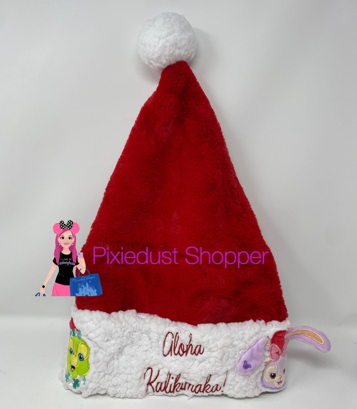 Disney Aulani Olu and Stella Lou Aloha Kalikimaka Santa Hat - World of Treasures