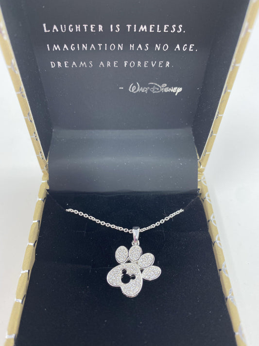 Disney Rebecca Hook Mickey Paw Print Sterling Silver Necklace - World of Treasures