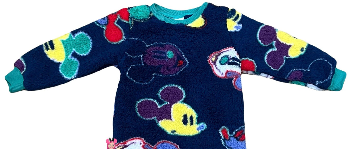 Disney Mickey Fuzzy Fleece Kids Pullover Small