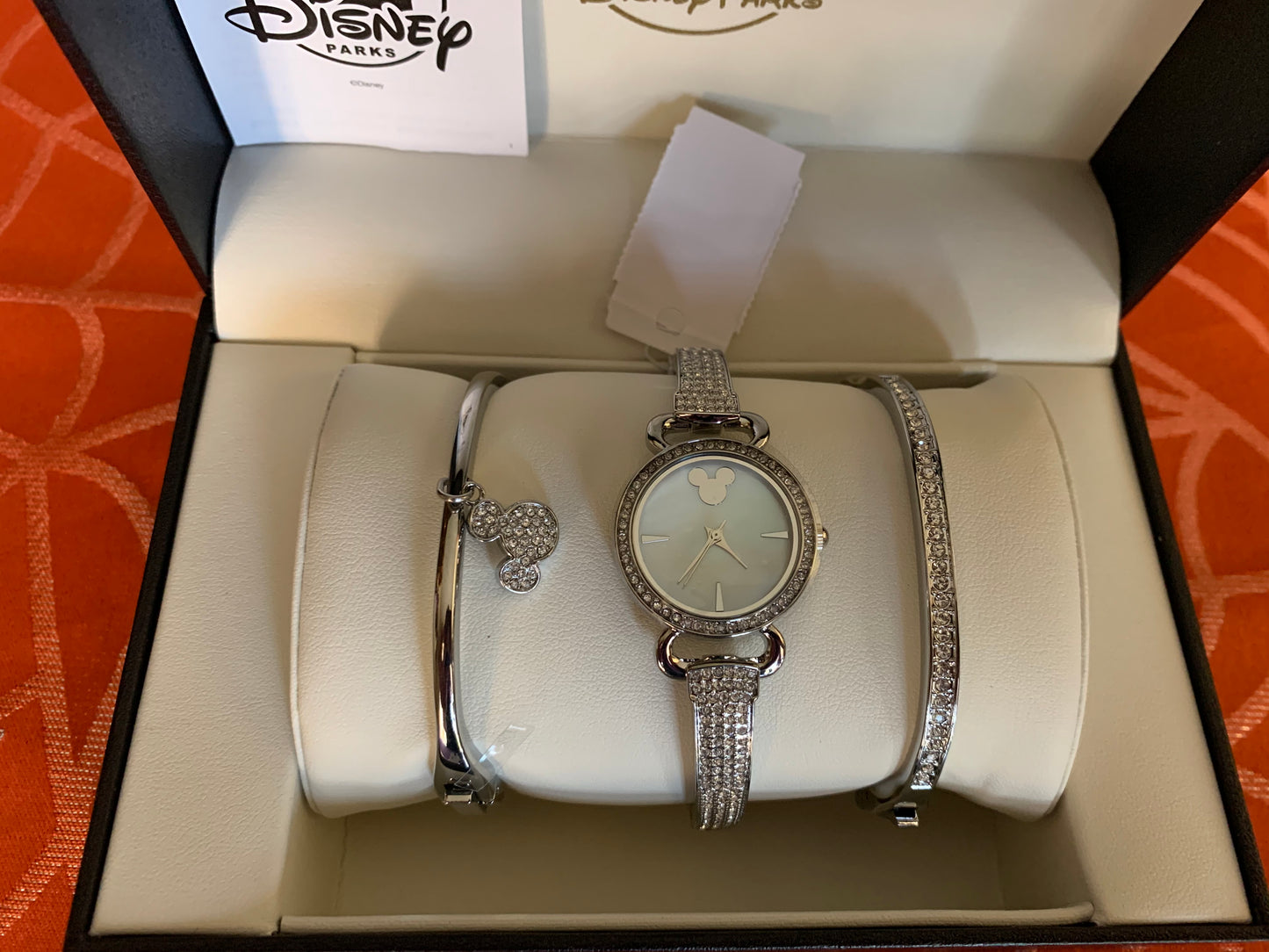 Disney Mickey Watch Plus 2 Bangles Silver Set