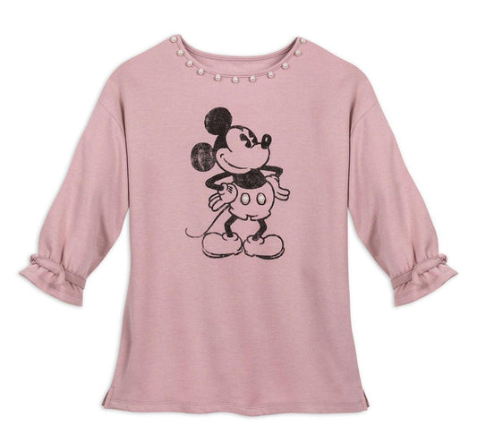 Disney Mickey Mouse Sweatshirt with Pearl Neckline - World of Treasures