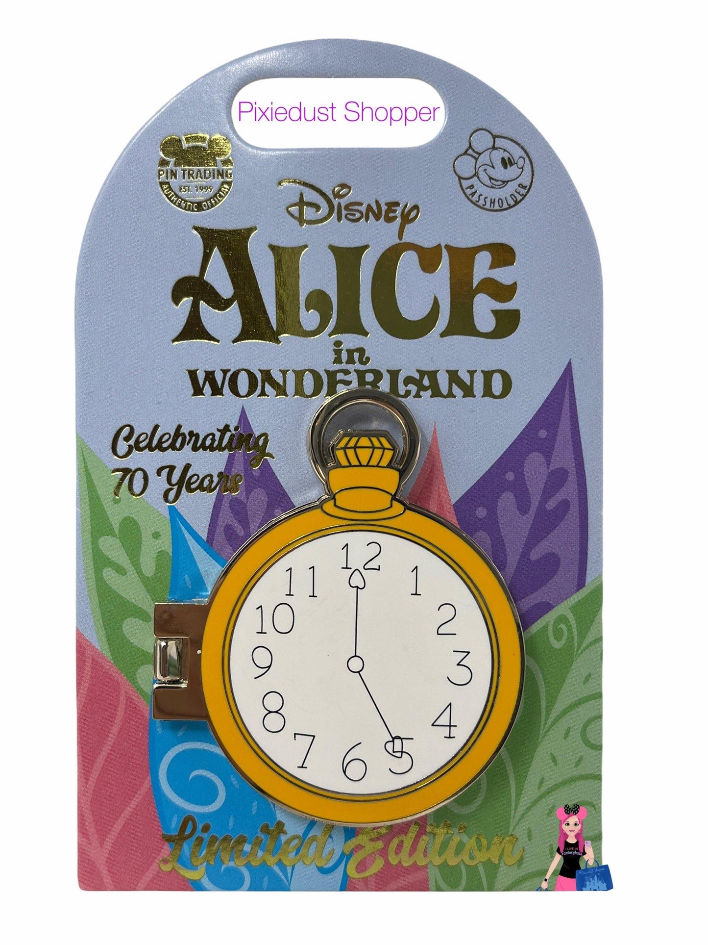 Disney Alice In Wonderland Celebrating 70 Years White Rabbit Annual Passholder Exclusive Limited Edition Hinged Pin - World of Treasures