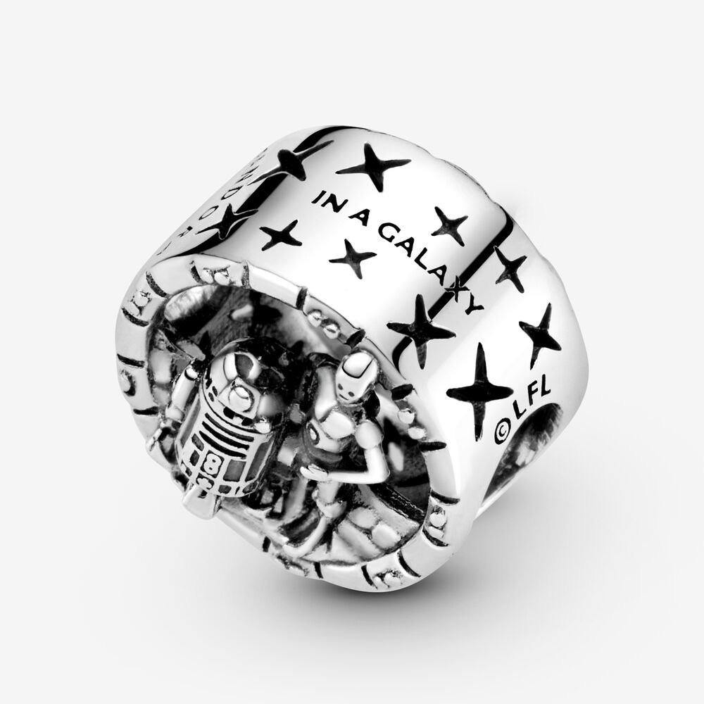 Disney Star Wars C 3PO and R2 D2 Open Work Pandora Charm World of Treasures