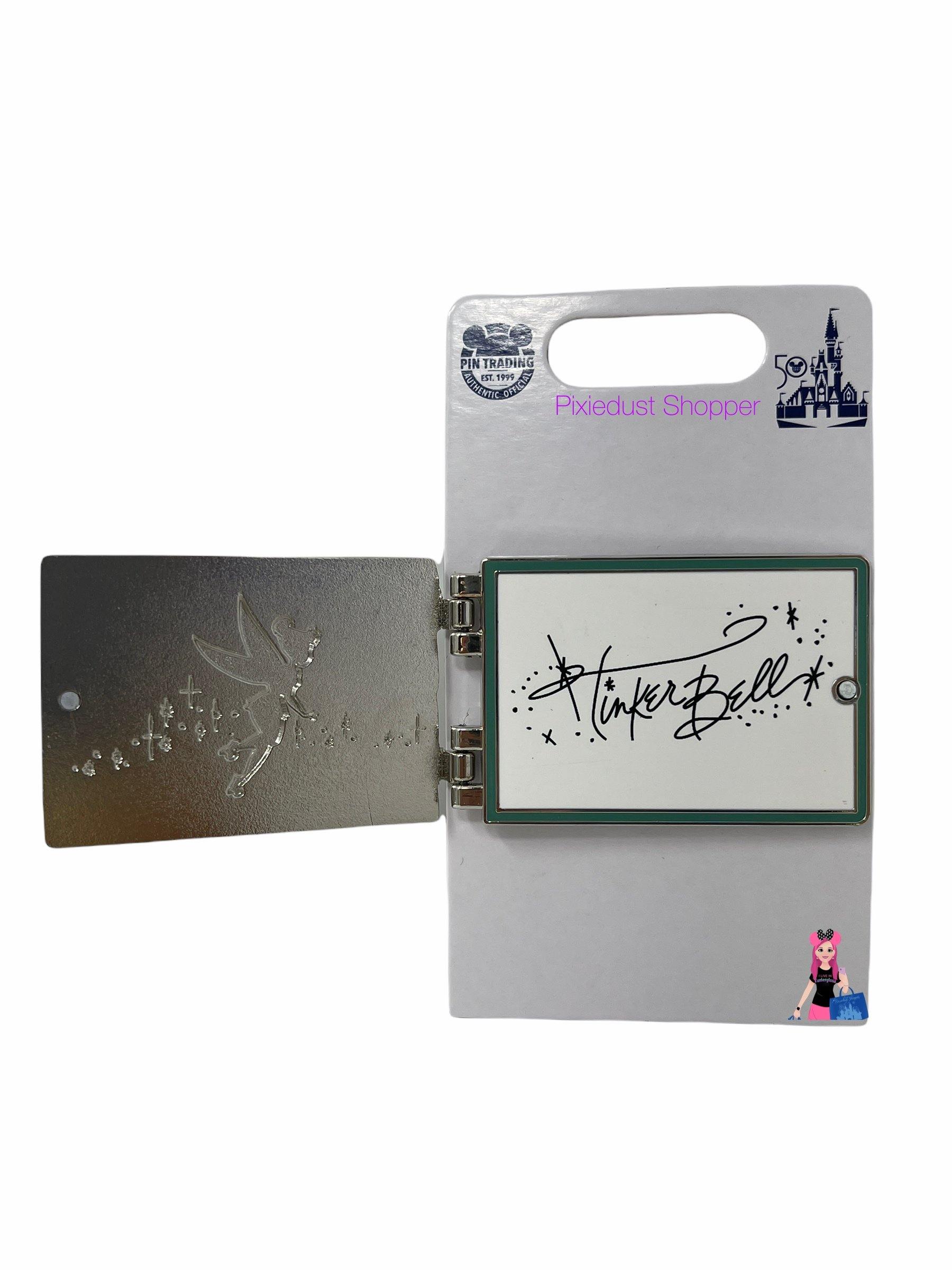 Walt Disney World 50th Anniversary Vault Collection Tinker Bell Autograph Book Hinged Pin - World of Treasures