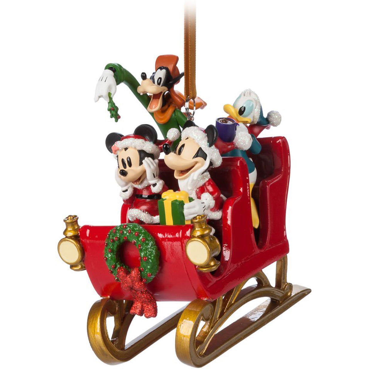 Disney Santa Mickey and Friends in Sleigh Ornament