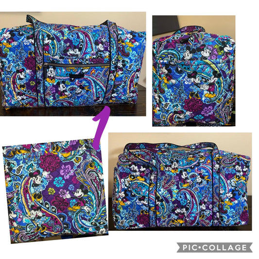 Disney's Vera Bradley Mickey's Paisley Celebration Iconic Large Travel Duffel - World of Treasures