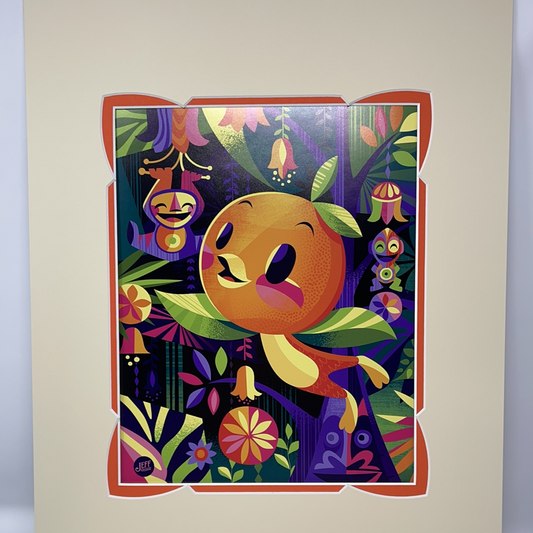 Disney Festival of Arts Orange Bird “In This Land of Enchantment” by Jeff Granito 14x18" Matted Print - World of Treasures