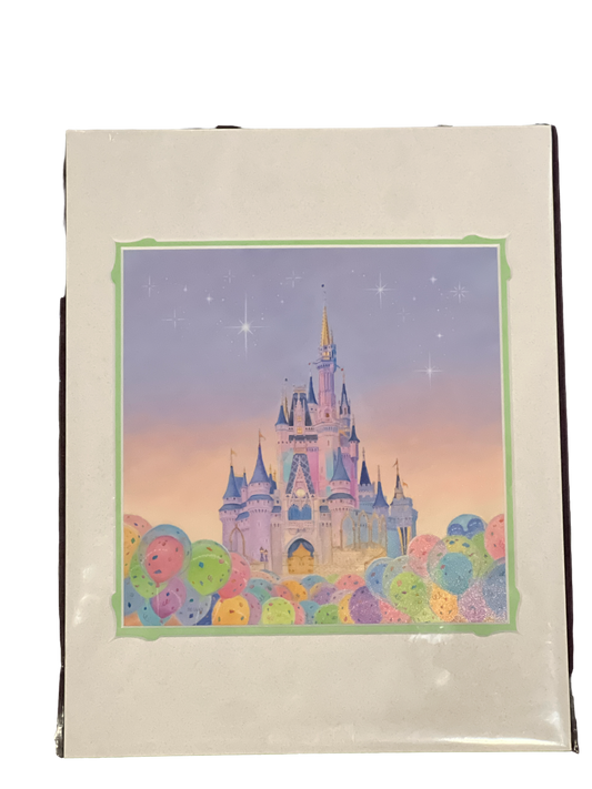 Disney "Merriment" Magic Kingdom Castle by Rosemary Begley 11X14” Matted Print