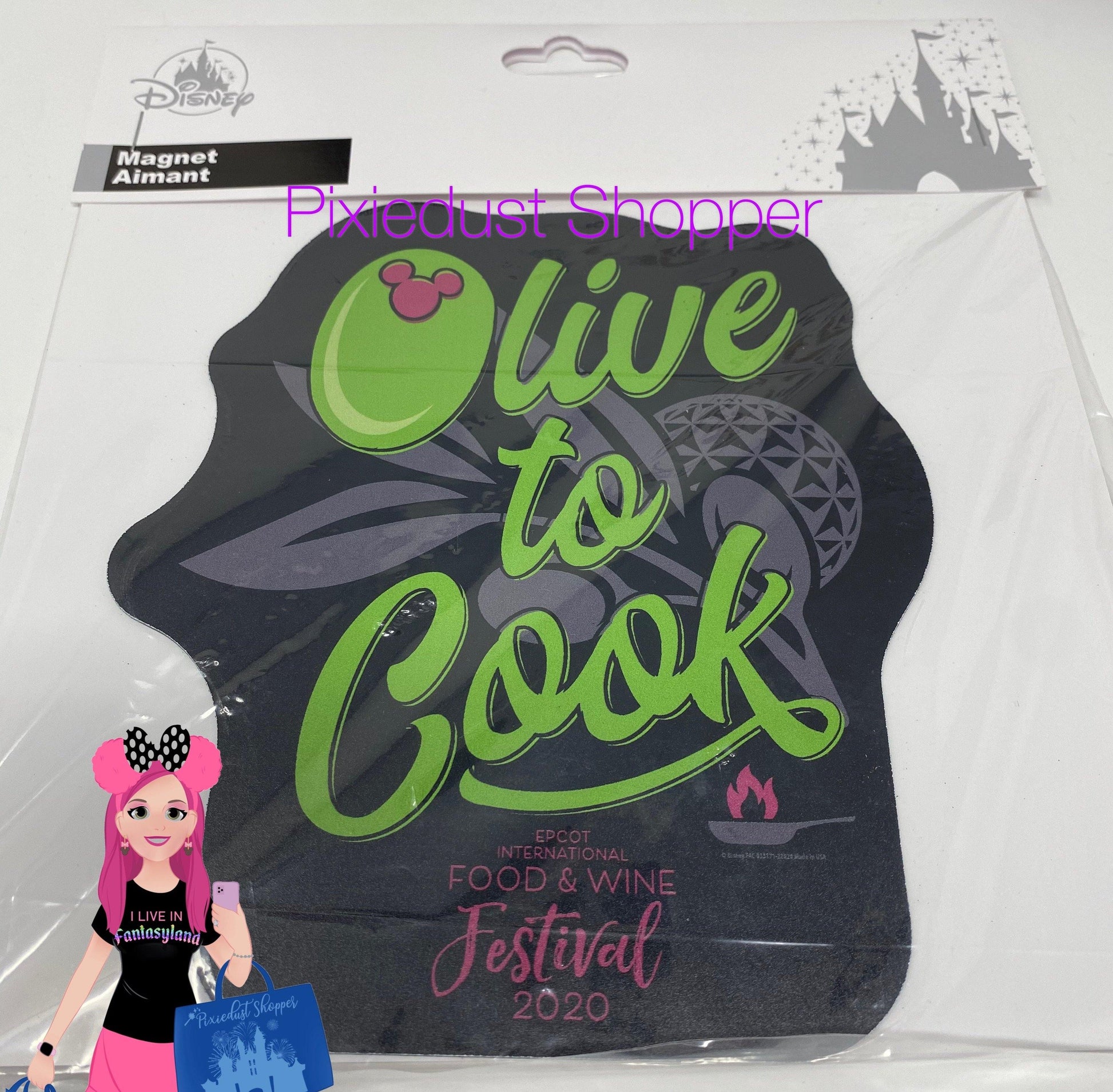 Disney Epcot Food and Wine Festival 2020 Mickey Olive to Cook Magnet - World of Treasures