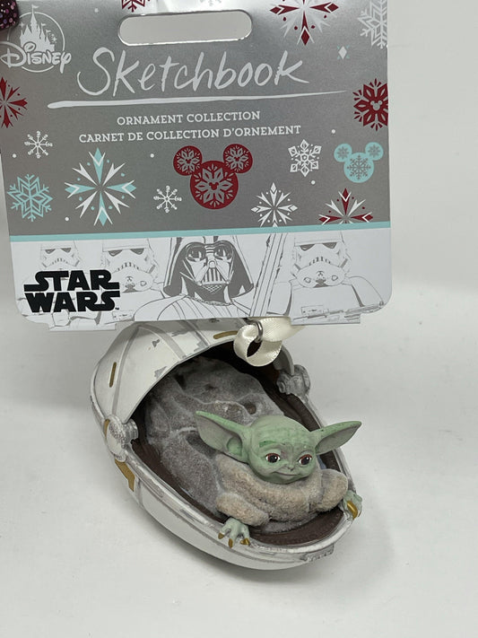 Disney Star Wars The Mandalorian Baby Yoda Sketchbook Ornament - World of Treasures