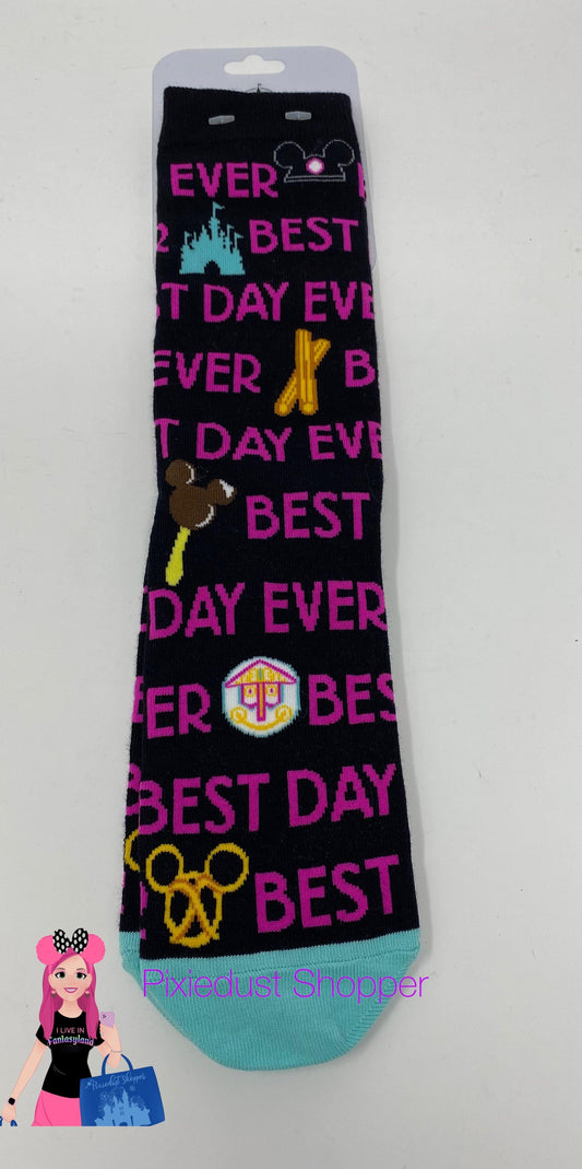 Disney Best Day Ever Socks-Castle, Mickey Bar, Churros, Pretzel - World of Treasures