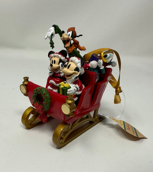 Disney Santa Mickey and Friends in Sleigh Ornament