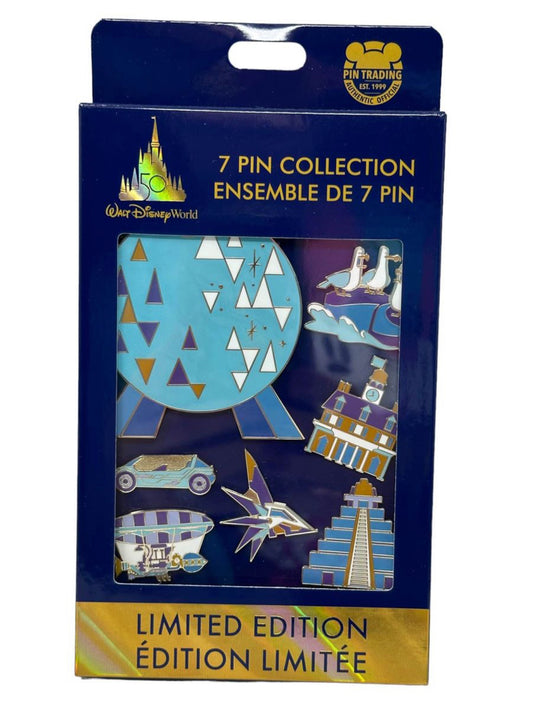 Disney World 50th Anniversary 7 Pin Collection-Epcot