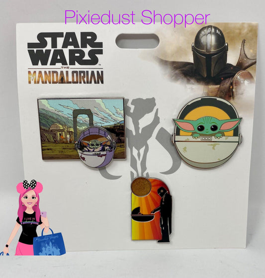 Star Wars The Mandalorian 3 Piece Pin Set - World of Treasures